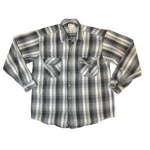 Melton Men's Long Sleeve Flannel Vintage Winter Master Button Down Size Large
